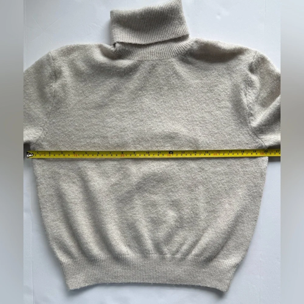 H&M Turtleneck Sweater Soft-Knit Loose-Fit Light Gray Melange Size S